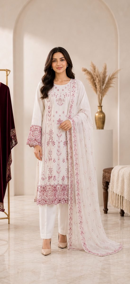 Cream Mauve Pret Suit